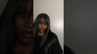 Jet Black Wig Install Wispy Bangs Ft Andria Hair [upl. by Vincenz]