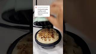 Caramel Banana Waffles shorts summer dessert baking food like subscribe [upl. by Afra649]