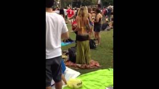 Hot hippie chick dancing at made in America festival [upl. by Idzik287]