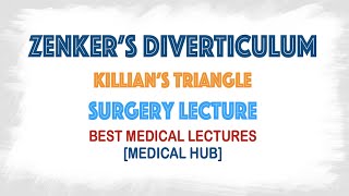 Zenkers Diverticulum Killian dehiscence or triangle [upl. by Idell]