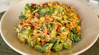 This is creamy broccoli and carrot salad recipe‼️you will be surprised by eating this salad [upl. by Ecnatsnok]