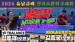 4k60p 결승 한점한점 진땀승부 김용채오픈3 vs 김종국오픈3  2024 유남규배 전국오픈탁구대회 [upl. by Drofniw]