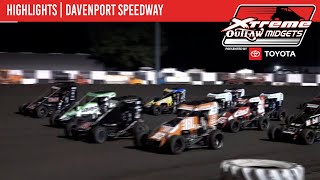 Xtreme Outlaw Midget Series  Davenport Speedway  August 25th  HIGHLIGHTS [upl. by Mall754]