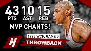 Charles Barkley EPIC TripleDouble Full Game 5 Highlights vs SuperSonics 1993 WCF  MVP CHANTS HD [upl. by Lepp]