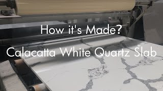 Calacatta White Quartz Slabs Manufacturing Process by Fulei Stone  How its made [upl. by Ave]