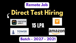 Direct Test Hiring 2024  2025 batch hiring off campus  OFF Campus Drive for 2025 batchhire me plz [upl. by Malanie474]