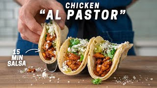 EASY 30 MINUTE CHICKEN AL PASTOR TACOS  WEEKNIGHTING [upl. by Oetsira]