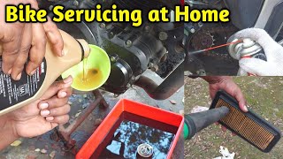 Bike Servicing at Home  DIY Bike Service  Yamaha FZ Bike Servicing at Home [upl. by Bradwell]