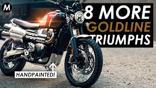 8 New Triumph Bonneville Goldline Editions Announced T100 T120 Speedmaster Bobber Scramblers [upl. by Lyall]