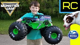 Monster Jam Huge Grave Digger RC Monster Truck  Spin Master RC TRUCKS [upl. by Einwahr]