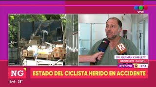 Parte médico del ciclista accidentado con techo de camión  Telefe Rosario [upl. by Stier417]