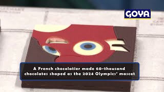 French chocolatier makes 60000 chocolates shaped as 2024 Olympics’ mascot [upl. by Yasibit]