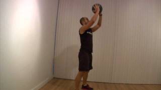 Medicine Ball SquatShoulder Press Full Body Exercise Legs Butt Core Arms [upl. by Giza645]