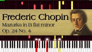 Frederic Chopin  Mazurka in B flat minor Op 24 No 4  Piano Tutorial [upl. by Esme]