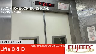 HDB Block 10A Boon Tiong Tiong Bahru  Fujitec Elevator Lifts C amp D [upl. by Llerroj]