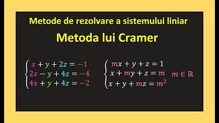 Metoda lui Cramer de rezolvare sisteme liniare exercitii rezolvate clasa 11Invata Matematica Usor [upl. by Seyah]