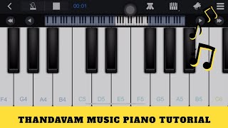 Thandavam Theme Music Piano Mobile Tutorial  Easy Piano Tutorial for Tamil Songs [upl. by Mccartan]