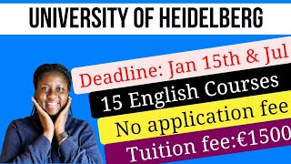 No Application fee Move to HEIDELBERG to study English Master degrees at University of Heidelberg [upl. by Aicemaj191]