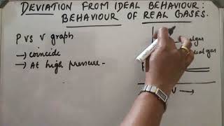 DEVIATION OF REAL GASES FROM IDEAL BEHAVIOUR [upl. by Eniladam]