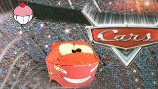 How to Make Lightning McQueen Cars Racing Car Cupcakes A Cupcake Addiction Tutorial [upl. by Nnaeitak]