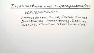 Titrationskurve und Puffereigenschaften  Chemie  Organische Chemie [upl. by Assirim]