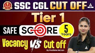 SSC CGL Safe Score 2024  SSC CGL Previous Year Cut Off 5 Years  SSC CGL Vacancy vs Cut off [upl. by Rigdon]