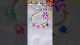 Homemade Necklace for cuties shorts diy viralshorts kids art [upl. by Ellevehc]