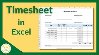 How to Make a Timesheet in Excel  Tutorial [upl. by Eiroj]