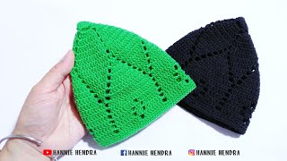 Crochet  Tutorial Peci Kopiah Rajut Motif Ke2  Kufi Hat Subtitles Available [upl. by Albemarle]