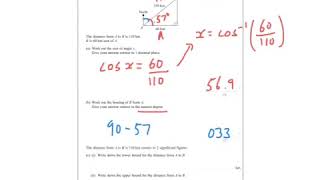 January 2017 IGCSE 4HR Q9 Trigonometry Bearings Bounds [upl. by Brahear]