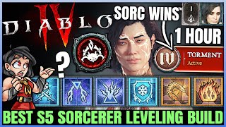 Diablo 4  New Best Sorcerer Leveling Build  Season 5 FAST 1 to 70  HUGE Buffs Skills Gear Guide [upl. by Llenyaj843]