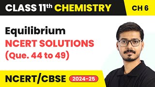 Equilibrium  NCERT Solutions Que 44 to 49  Class 11 Chemistry Chapter 6  CBSE 202425 [upl. by Bernt]