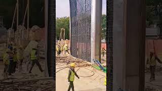 Installation process of underground reinforced concrete continuous wall [upl. by Ecirtnahs]