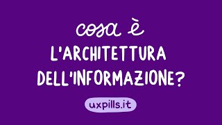 UX Pills  Cosa è lArchitettura dellInformazione [upl. by Wirth811]