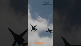 B1B Lancer and B2 Bomber Perform Flyovers [upl. by Adlemy]