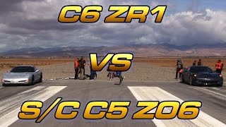 C6 ZR1 vs Supercharged C5 Z06 [upl. by Anoif684]