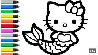 kitty mermaid drawing for kids easy drawing for toddlers easy drawing for kids kids drawing [upl. by Halette]