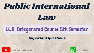 Public International Law Important Questions lucknowuniversity lawexam [upl. by Ociral]