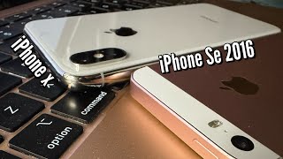 Comparison iPhone X vs iPhone SE 2016 [upl. by Hatcher]