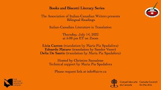 ItalianCanadian Literature in Translation  Books amp Biscotti Literary Series July 14 2022 [upl. by Debora188]