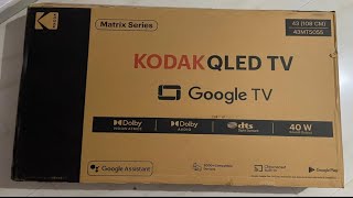 Kodak 43 inches 4K QLED TV 43mt5055 Unboxing Review [upl. by Turino]