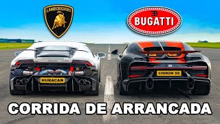 Bugatti Chiron SS vs Lamborghini Huracan de 1800 cv CORRIDA DE ARRANCADA [upl. by Bevers372]