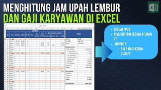 Template Menghitung Lembur Karyawan 2 Shift dan Gaji Sesuai PP 35 2021 di Excel [upl. by Maharva]