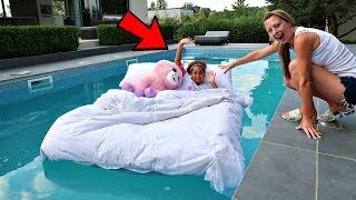 TIANAS BED IN OUR SWIMMING POOL PRANK [upl. by Elsworth]