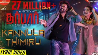 DARBAR Tamil  Kannula Thimiru Lyric Video  Rajinikanth  AR Murugadoss  Anirudh  Subaskaran [upl. by Cartie75]