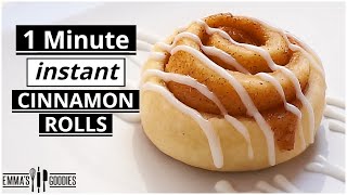 1 Minute INSTANT Fluffy CINNAMON ROLLS [upl. by Keg]