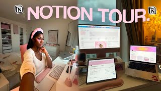 notion mastery 2024 tour 💻 aesthetic study tips amp routine student life with notion pink theme [upl. by Joline668]