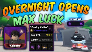 Overnight MAX LUCK SAO Opens For A GODLY KIRITO I Anime Champions [upl. by Glarum]