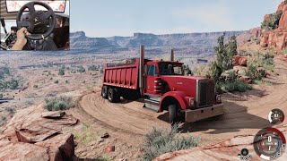 Transporting heavy rocks through dangerous roads  BeamNGDrive  Thrustmaster TX [upl. by Elawalo]