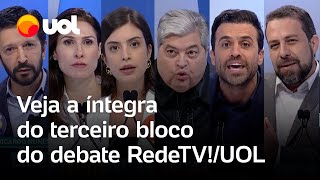 Debate Marçal Boulos e Datena têm embate Nunes fala sobre ônibus do PCC veja íntegra do 3º bloco [upl. by Adriena]